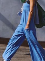 FP Movement by Free People Relaxed Wide-Leg Jumpsuit in Sky Blue Photo 0