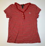 Lauren Ralph Lauren Women’s Striped Henley T-Shirt Cotton Knit V-Neck M Photo 0