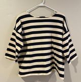 Striped Boxy 3/4 Sleeve Top Photo 0