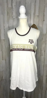NWT‎ Rivalry Threads Women's Medium White Texas A&M Aggies Sleeveless Tank Top Photo 0