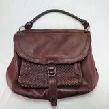 REVEL New York Studded Pebbled Leather Shoulder Bag Purse Brown Dark Red Y2K‎ Photo 0