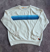 Aviator Nation 5 stripe Vintage White and blue Crewneck Sweatshirt Photo 0