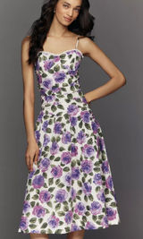 Anthropologie Maeve Cotton floral Printed Midi Dress size medium NEW NWT garden Photo 0