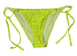 Aerie String Cheeky Swim Bottoms Neon Floral Print Tie Side‎ Bikini Size L Photo 0