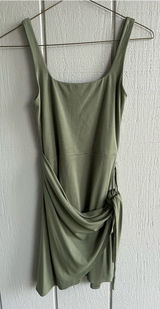Aritzia Wilfred Jersey Mini Wrap Dress Sleeveless Green in Size S Photo 0