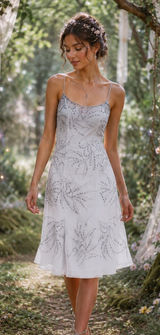 Le Gala By Mon Cheri Gray Silk Beaded Dress Size 8 Cocktail Party Prom Evening Photo 0