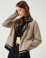 Commense NWT Women Small Tan Knit Open Front Cardigan Quiet Luxury Old Money Photo 0