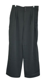 Halara Size Large Pants Black High Waisted Pleated Wide Leg Trousers Career Photo 0