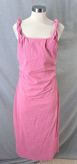 Zara Pink Square Neck Midi Dress Ruched Twisted Straps‎ XL Photo 0