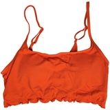 Aerie Textured Orange Scoop Neck Bikini Top M‎ NWT Photo 0
