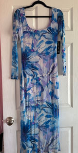 As You Wish Blue Floral Maxi Dress Photo 0
