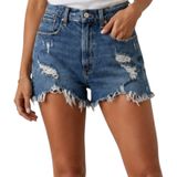 Abercrombie & Fitch Curve Love Mom Shorts 4" High Rise Distressed Cut Off 27" Photo 0