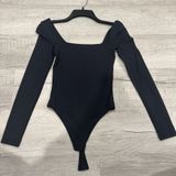 Aritzia Babaton Bodysuit Long Sleeve Square Neck Black Photo 0