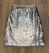 Nwt 🌟 Boden 🌟 Sequin Tulle Pencil Party Holiday Skirt Silver Sz 4 Photo 0