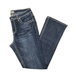 Earl Jean Size 10 Dark Wash Bootcut Jeans Embellished Flap Pocket Stretch Photo 0