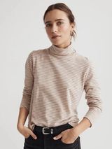 NWT Madewell Whisper Cotton Striped Turtleneck Tee Matchstick sz XXL Photo 0