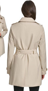 Tommy Hilfiger Belted Trench Coat Womens Medium Beige Lightweight Preppy Classic Photo 0