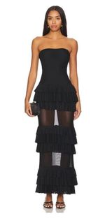 Revolve Black Elegant Strapless Dress Photo 0
