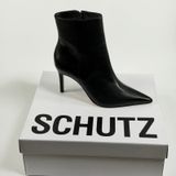 Schutz Size-5.5B Mikki Black Nappa Leather Pointed Toe Stiletto Ankle Boots Photo 0