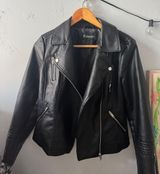 Black Faux Leather Jacket Photo 0