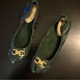 Lauren Ralph Lauren Dark Green Flats with‎ Gold Buckle size 6 Photo 0