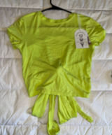 Neon Lime Tie-Back Crop Top - Women Photo 0