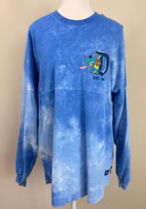 Disney Disneyland Spirit Jersey Blue Tie‎ Dye Stitch Aloha Long Sleeve Top M Photo 0