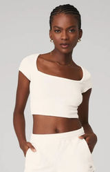 Alo Terry Beachside Short Sleeve Crop medium athleisure resort vacation chic Photo 0