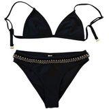 Cupshe Black Bralette Top High Rise Cheeky Bottoms with Gold Grommet detail M Photo 0
