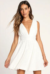 LULUS Be The Cutest White Eyelet Embroidered Mini Dress Photo 0