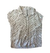 NWOT MNG‎ MANGO women's zebra print short sleeve blouse size 4 Photo 0
