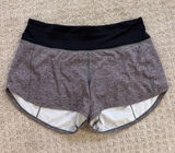 Lululemon Black Waistband Gray Heather Run Speed Shorts Size 6 Workout Athletic Photo 0