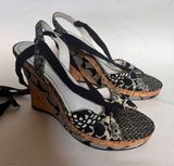 Coach "Rachel" Ribbon Lace up Ankle Cork Wedges Sz 7 Style A3175 Photo 0