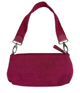 Vtg Y2K The Sak Small Pink Woven Shoulder Bag‎ Silver Zipper Femme Twee Crochet Photo 0