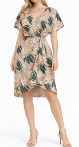 Aritzia Babaton Wallace pink floral faux wrap dress small Photo 0
