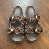Women's Joie Waffle Braided Slide Sandals Brown Beach Resort Coastal Sz 8M Photo 0