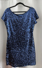 S.L fashions navy blue sequin short sleeve mini dress Photo 0
