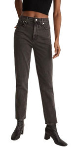 Madewell The Perfect Vintage Jean Womens 25 Black High Rise Straight Leg Denim Photo 0