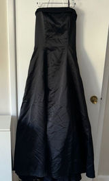 Black Victorian Strapless Satin A-Line Gown Floor-Length Formal Evening Dress Photo 0
