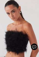 - The Night Is Ours Feather Crop Top Photo 0