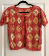 Crochet Button Up Top Red Photo 0