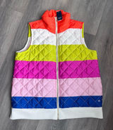 crown & ivy Multicolor Striped Women’s Vest XL Quilted New Photo 0