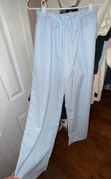 Blue and white striped linen pants Multiple Size M Photo 0