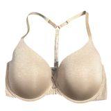 Victorias Secret Racerback Semi Demi Bra Front Closure Beige 34DD Champagne Photo 0