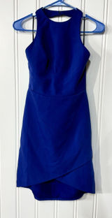 Keepsake The Label Royal Blue Halter Neck Asymmetrical‎ Mini Dress Size Small Photo 0