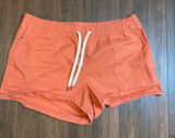 Vuori Ripstop Shorts Burnt Orange Elastic Waist Drawcord Large Hiking Casual Photo 0