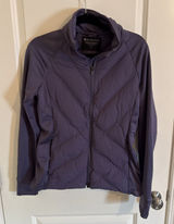 Athleta Inlet Jacket Purple Down Hybrid Zip Coat Size Small Missing Hood Photo 0