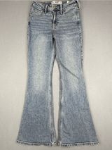 Hollister Womens 0R W25 High Rise Flare Jeans Light Wash 31” Inseam NWT Photo 0