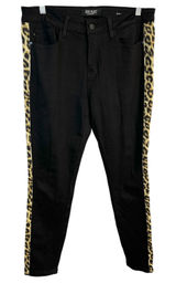Judy Blue Size 13/31 Jeans Black Skinny Jegging Leopard Stripe Mid Rise 1655‎ Photo 0