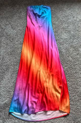 Show Me Your MuMu Rainbow Ombre Strapless Maxi Dress Photo 0